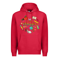 Cardinal maestra teacher heart doodle Premium Hoodie - MaliasSmallBusiness