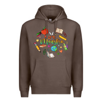 Coffee maestra teacher heart doodle Premium Hoodie - MaliasSmallBusiness