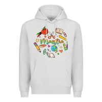 Dove Grey maestra teacher heart doodle Premium Hoodie - MaliasSmallBusiness