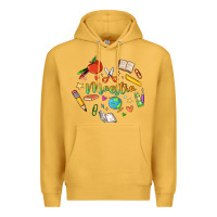 Mustard maestra teacher heart doodle Premium Hoodie - MaliasSmallBusiness