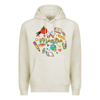 Oatmeal Heather maestra teacher heart doodle Premium Hoodie - MaliasSmallBusiness