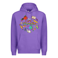 Purple maestra teacher heart doodle Premium Hoodie - MaliasSmallBusiness