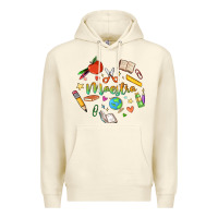 Sandshell maestra teacher heart doodle Premium Hoodie - MaliasSmallBusiness