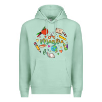 Seafoam maestra teacher heart doodle Premium Hoodie - MaliasSmallBusiness