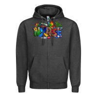 Charcoal Heather autism nurse Zipper Hoodie - Zillion Design Studio