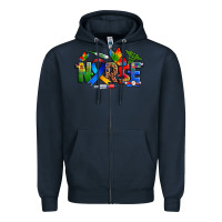 Navy autism nurse Zipper Hoodie - Zillion Design Studio
