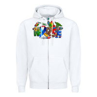 White autism nurse Zipper Hoodie - Zillion Design Studio