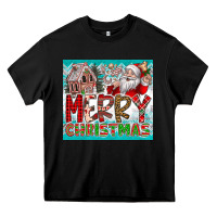 Black merry Christmas Heavy Core Tee - CowhideDigitalArt
