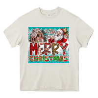 Cream merry Christmas Heavy Core Tee - CowhideDigitalArt