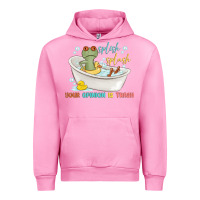 Fuchsia Pink splash splash your opinion is trash Urban Hoodie - MaliasSmallBusiness