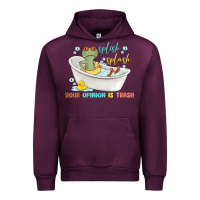 Mauve Wine splash splash your opinion is trash Urban Hoodie - MaliasSmallBusiness