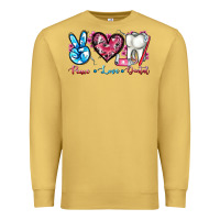 Antique Gold peace love dental Premium Sweatshirt - AdoDesignShop