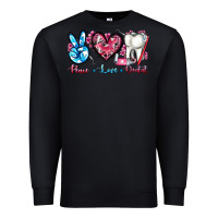 Black peace love dental Premium Sweatshirt - AdoDesignShop