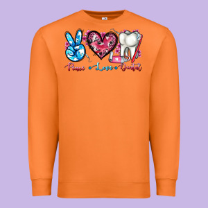 Peace Love Dental Premium Sweatshirt Designed By Adodesignshop