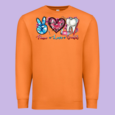 Peace Love Dental Premium Sweatshirt Designed By Adodesignshop
