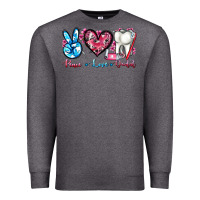 Charcoal Heather peace love dental Premium Sweatshirt - AdoDesignShop