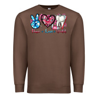 Chestnut peace love dental Premium Sweatshirt - AdoDesignShop