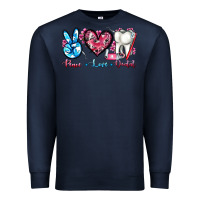 Navy peace love dental Premium Sweatshirt - AdoDesignShop