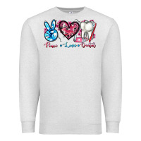 Oatmeal Heather peace love dental Premium Sweatshirt - AdoDesignShop