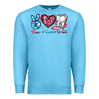 Ocean Blue peace love dental Premium Sweatshirt - AdoDesignShop