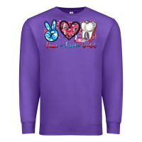Purple peace love dental Premium Sweatshirt - AdoDesignShop