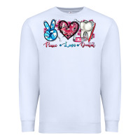 White peace love dental Premium Sweatshirt - AdoDesignShop
