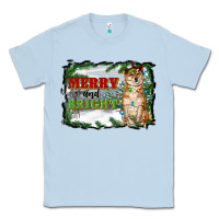 Dusty Blue merry and bright shiba inu Classic Tee - RanaPortraitStore