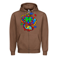 Chestnut autism superhero ripped tshirt Zipper Hoodie - Zillion Design Studio
