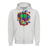 Dove Grey autism superhero ripped tshirt Zipper Hoodie - Zillion Design Studio