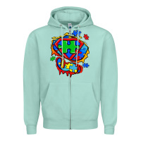 Autism Superhero Ripped Tshirt Zipper Hoodie | Teevron