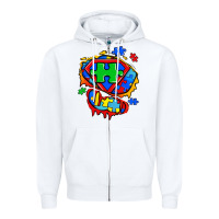 White autism superhero ripped tshirt Zipper Hoodie - Zillion Design Studio