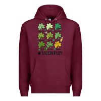 Burgundy teacher st.patrick's Premium Hoodie - MaliasSmallBusiness