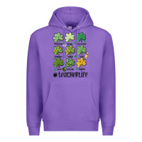 Purple teacher st.patrick's Premium Hoodie - MaliasSmallBusiness