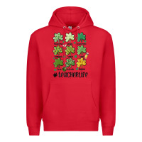 Red teacher st.patrick's Premium Hoodie - MaliasSmallBusiness
