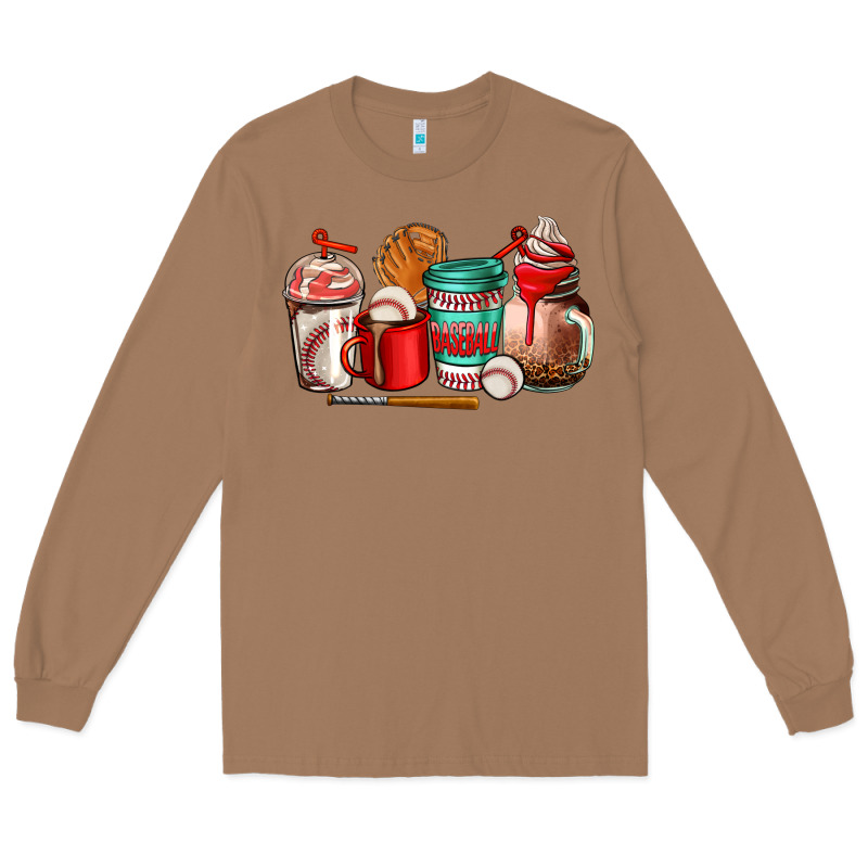 Baseball Coffee Cup Long Sleeve Tee by AdoDesignShop | Teevron