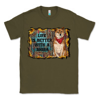 Army Green life is better with a shiba Classic Tee - RanaPortraitStore