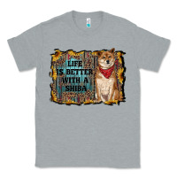 Heather Grey life is better with a shiba Classic Tee - RanaPortraitStore