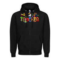 Black autism teacher Zipper Hoodie - Zillion Design Studio