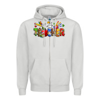 Dove Grey autism teacher Zipper Hoodie - Zillion Design Studio