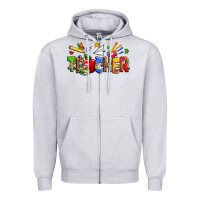 Heather Grey autism teacher Zipper Hoodie - Zillion Design Studio