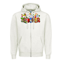 Oatmeal Heather autism teacher Zipper Hoodie - Zillion Design Studio