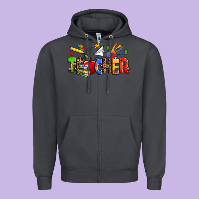 Autism Teacher Zipper Hoodie Designed By Zillion Design Studio