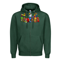 Sports Green autism teacher Zipper Hoodie - Zillion Design Studio