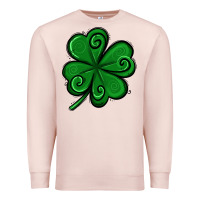 Pale Pink St. Patrick's Day Shamrock Premium Sweatshirt - Jasminsmagicworld