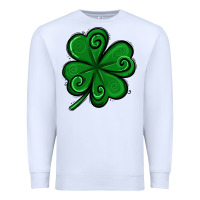 White St. Patrick's Day Shamrock Premium Sweatshirt - Jasminsmagicworld