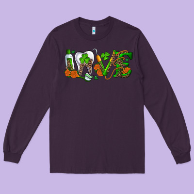 Dental Love St Patricks Day Long Sleeve Tee Designed By Ranaportraitstore