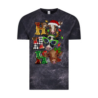 Cloud Black Christmas ho ho ho cow Vintage Tee - BarkalooDesign