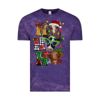 Cloud Purple Christmas ho ho ho cow Vintage Tee - BarkalooDesign