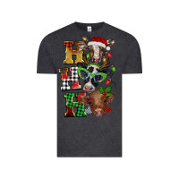 Vintage Black Christmas ho ho ho cow Vintage Tee - BarkalooDesign