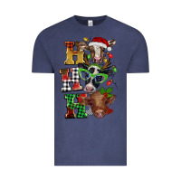 Vintage Denim Christmas ho ho ho cow Vintage Tee - BarkalooDesign